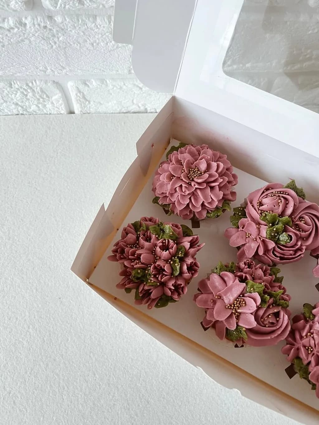 Cupcakes com flores